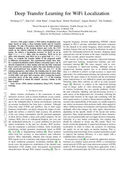 Deep Transfer Learning for WiFi Localization