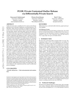 PCOR: Private Contextual Outlier Release via Differentially Private
  Search