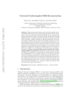 Universal Undersampled MRI Reconstruction