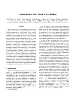 Practical Relative Order Attack in Deep Ranking