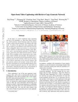 Open-book Video Captioning with Retrieve-Copy-Generate Network