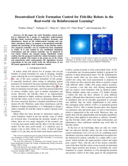 Decentralized Circle Formation Control for Fish-like Robots in the
  Real-world via Reinforcement Learning