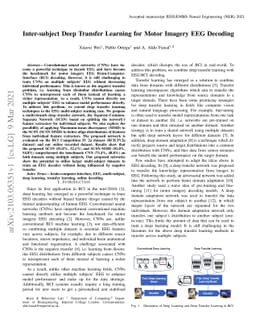 Inter-subject Deep Transfer Learning for Motor Imagery EEG Decoding