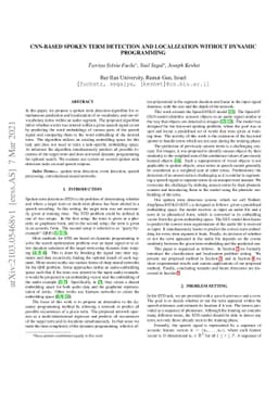CNN-based Spoken Term Detection and Localization without Dynamic
  Programming