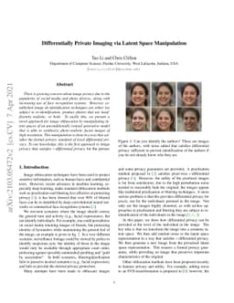 Differentially Private Imaging via Latent Space Manipulation