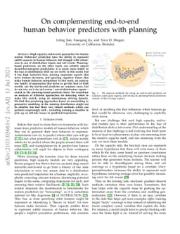 On complementing end-to-end human behavior predictors with planning