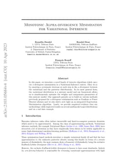 Monotonic Alpha-divergence Minimisation for Variational Inference