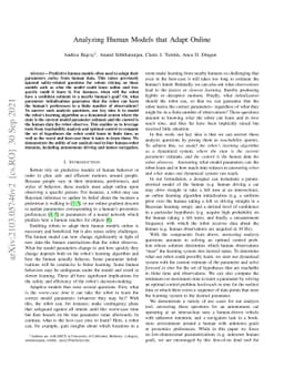 Analyzing Human Models that Adapt Online