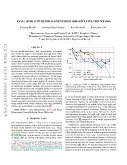 Evaluating COPY-BLEND Augmentation for Low Level Vision Tasks