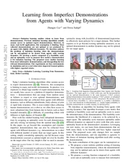 Learning from Imperfect Demonstrations from Agents with Varying Dynamics