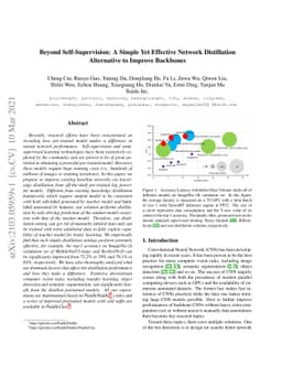 Beyond Self-Supervision: A Simple Yet Effective Network Distillation
  Alternative to Improve Backbones