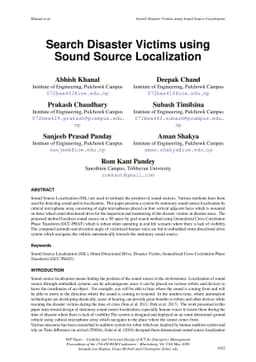 Search Disaster Victims using Sound Source Localization