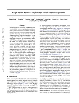 Graph Neural Networks Inspired by Classical Iterative Algorithms