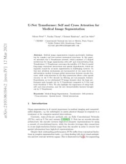 U-Net Transformer: Self and Cross Attention for Medical Image
  Segmentation