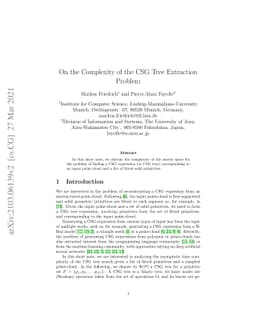 On the Complexity of the CSG Tree Extraction Problem