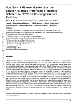 OpenTera: A Microservice Architecture Solution for Rapid Prototyping of
  Robotic Solutions to COVID-19 Challenges in Care Facilities