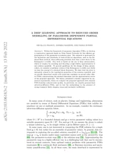 A Deep Learning approach to Reduced Order Modelling of Parameter
  Dependent Partial Differential Equations