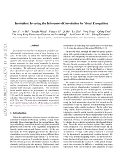 Involution: Inverting the Inherence of Convolution for Visual
  Recognition