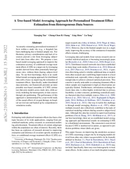 A Tree-based Model Averaging Approach for Personalized Treatment Effect
  Estimation from Heterogeneous Data Sources