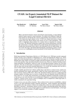 CUAD: An Expert-Annotated NLP Dataset for Legal Contract Review