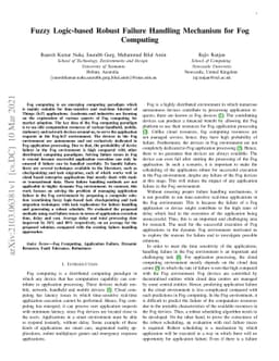 Fuzzy Logic-based Robust Failure Handling Mechanism for Fog Computing