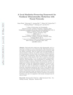 A Local Similarity-Preserving Framework for Nonlinear Dimensionality
  Reduction with Neural Networks