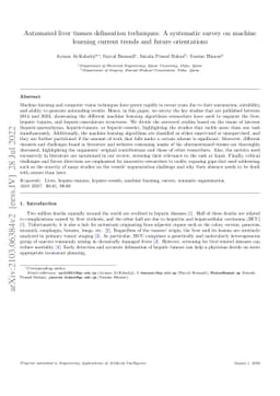 Automated liver tissues delineation techniques: A systematic survey on
  machine learning current trends and future orientations