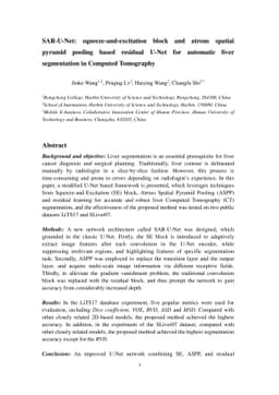 SAR-U-Net: squeeze-and-excitation block and atrous spatial pyramid
  pooling based residual U-Net for automatic liver segmentation in Computed
  Tomography