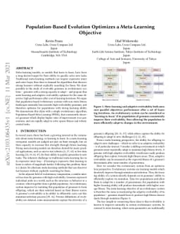 Population-Based Evolution Optimizes a Meta-Learning Objective
