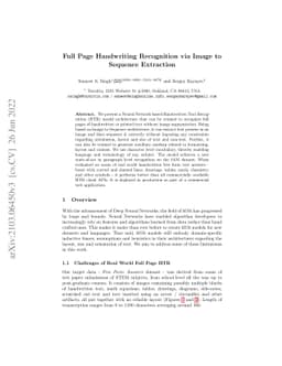 Full Page Handwriting Recognition via Image to Sequence Extraction