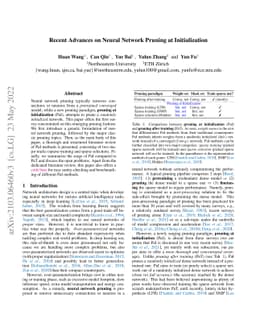 Recent Advances on Neural Network Pruning at Initialization