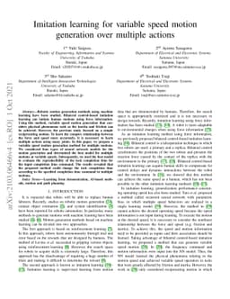 Imitation learning for variable speed motion generation over multiple
  actions