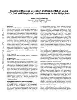 Pavement Distress Detection and Segmentation using YOLOv4 and DeepLabv3
  on Pavements in the Philippines