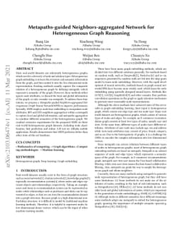 Metapaths guided Neighbors aggregated Network for?Heterogeneous Graph
  Reasoning