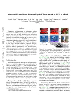 Adversarial Laser Beam: Effective Physical-World Attack to DNNs in a
  Blink