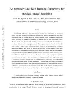 An unsupervised deep learning framework for medical image denoising