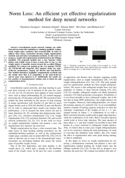 Preprint: Norm Loss: An efficient yet effective regularization method
  for deep neural networks