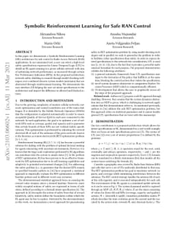 Symbolic Reinforcement Learning for Safe RAN Control