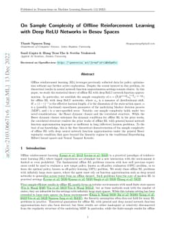 Sample Complexity of Offline Reinforcement Learning with Deep ReLU
  Networks