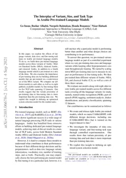 The Interplay of Variant, Size, and Task Type in Arabic Pre-trained
  Language Models