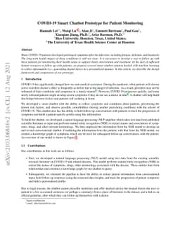 COVID-19 Smart Chatbot Prototype for Patient Monitoring