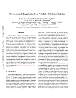 Diverse Semantic Image Synthesis via Probability Distribution Modeling