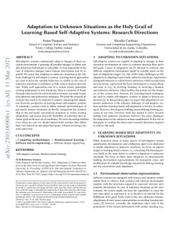 Adaptation to Unknown Situations as the Holy Grail of Learning-Based
  Self-Adaptive Systems: Research Directions