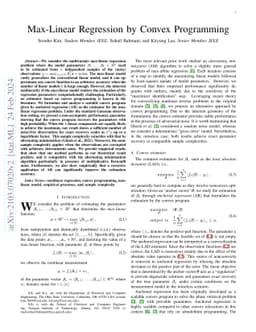 Max-Linear Regression by Convex Programming