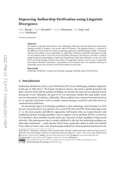 Improving Authorship Verification using Linguistic Divergence