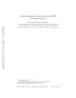 Genetic algorithm for feature selection of EEG heterogeneous data
