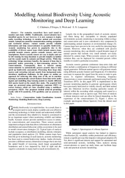Modelling Animal Biodiversity Using Acoustic Monitoring and Deep
  Learning