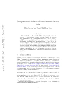 Semiparametric inference for mixtures of circular data