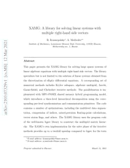 XAMG: A library for solving linear systems with multiple right-hand side
  vectors