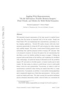 Juggling With Representations: On the Information Transfer Between
  Imagery, Point Clouds, and Meshes for Multi-Modal Semantics